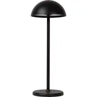 Lucide JOY - Oplaadbare Tafellamp Binnen/Buiten - Accu/Batterij - Ø 12 cm - LED Dimb. - 1x1,5W 3000K - IP54 - Zwart