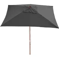 MCW Parasol Florida, tuinparasol, marktparasol, 2x3 m polyester/hout 6 kg ~ antraciet