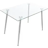 En.casa Glazen tafel Hyrynsalmi 75x110x70 cm chroom en transparant