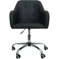 Mendler Bureaustoel -L92, bureaustoel bureaustoel computerstoel bureaustoel met armleuningen ~ kunstleer zwart