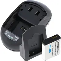 AccuCell Snellader en batterij, compatibel met de Panasonic DMW-BLH7 batterij, geschikt voor de Lumix DMC-GM1 en Lumix DMC-GM1K S