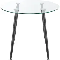 En.casa Glazen tafel 'Humppila', 87 x 75 cm, zwart