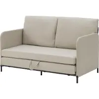 En.casa Slaapbank 2-zitsbank 78x125x67 cm beige