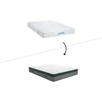 Vente-unique Bedset 140 x 190 cm - Witte bedbodem met opbergruimte + matras met pocketveren - PRESTIGE van YSMÉE