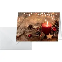 Sigel kerstkaartenset "Rode kerstkaars", DIN A6, wit karton, 10 stuks + 10 enveloppen