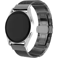 Strap-it Luxe metalen Milanese band geschikt voor Huawei Watch GT 2 42mm / GT 3 42mm / GT 3 Pro 43mm - zwart