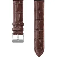 Strap-it Echt leren crocodile bandje - geschikt voor Xiaomi Watch S1 (Active/Pro) / Watch 2 Pro / Watch S3 / Mi Watch / Amazfit Balance / Bip 5 - bruin