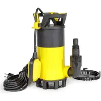 Wiltec 3-in-1 vlakzuigdompelpomp, 850 W, vuilwaterpomp 15000 liter per uur, vlakwaterpomp met vlotter, vlakzuigpomp voor kelder en tuin
