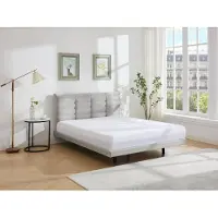 Vente-unique Bedframe stof grijs 140 x 190 cm NISATIO