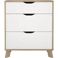Ebuy24 Ikast kommode 3 lades eiken decor, wit.