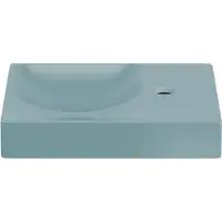 Clou Vale fontein, 38 cm, met kraangat rechts, mat blauw keramiek