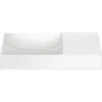 Clou Vale Fontein 45x19cm Keramiek - Zonder Kraangat Rechts - Mat Wit - 8717462011339 - Rechthoekig - Wastafels, Fonteinen, Opzetfonteinen