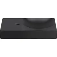 Clou Vale fontein, 45 cm, met kraangat links, mat zwart keramiek