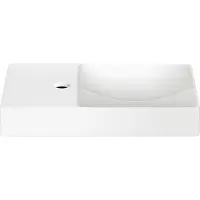 Clou Vale fontein, 45 cm, met kraangat links, mat wit keramiek