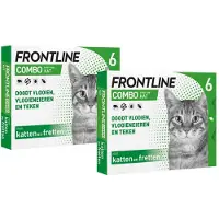 Frontline 2x Combo Spot On Anti Vlooien en Teken Druppels Kat vanaf 1 kg 6 pipetten