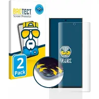 BROTECT - Screenprotector voor Samsung Galaxy S23 Ultra (case-friendly) - Folie Beschermfolie transparant volledig dekking - 2 Stuks