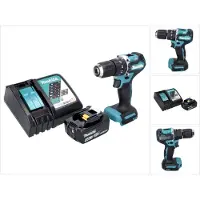 Makita Boormachine + slagboor, DHP 487 RG1 Accu klopboormachine 18 V 40 Nm Brushless + 1x accu 6.0 Ah + lader (Oplaadbare batterij)