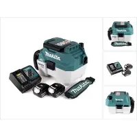 Makita DVC 750 LRGX3 accu stofzuiger nat- en droogzuiger 18 V draagbaar + 2x 6,0 Ah accu en lader - zonder accessoires