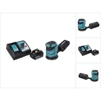 Makita Slijpmachine + polijstmachine, DBO 180 RG1 Accu vlakschuurmachine 18 V 125 mm + 1x accu 6,0 Ah + lader (Excentrische schuurmachine)
