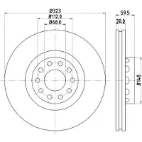 Hella 8DD 355 127-421 Remschijf