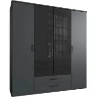 CALICOSY Kast 4 draaideuren met 2 spiegels en 2 laden l180 cm soest