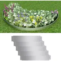 vidaXL Tuin edgings 5 st 100 x 19 cm Gegalvaniseerd staal zilver