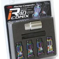 Project Kics 12X1.25 R40 Iconix Neochrome Lug Nut Lock Set - 4 - WYIF43NK