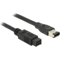 DeLOCK FireWire Aansluitkabel [1x Firewire (400) stekker 9-polig - 1x FireWire (400) stekker 6-polig] 1 m Zwart
