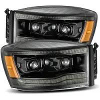 AlphaRex 06-08 Dodge Ram 1500HD LUXX LED Projector Headlights Plank Style Alpha Blk w/Seq Signal/DRL