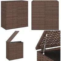 vidaXL Tuinkussenbox van PE-rotan, bruin, 100x49x103,5 cm - Kussenbox - Tuinkist - Kussenbox van PE-rotan