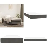 vidaXL Pocketveringmatras, donkergrijs, 80x200x20 cm, fluweel - Pocketveringmatras - Pocketveringmatrassen - Matras - Slaapkameraccessoires