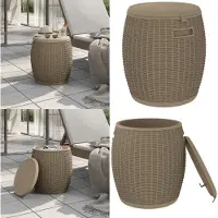 vidaXL 4-in-1 tuindoos, lichtbruin, polypropyleen - Tuindoos - Tuindozen - Tuinopslagdoos - Opslagdoos