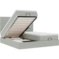 vidaXL Ottoman bed met matrassen 180x200cm fluweel lichtgrijs