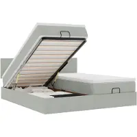 vidaXL Ottoman bed met matrassen en LED's 200x200cm fluweel lichtgrijs