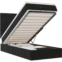 vidaXL Ottoman bed met matrassen en LED's 100x200cm fluweel zwart