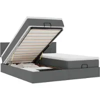 vidaXL Ottoman bed met matrassen 200x200cm stof donkergrijs