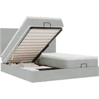 vidaXL Ottoman bed met matrassen en LED's 180x200cm fluweel lichtgrijs