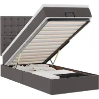 vidaXL Ottoman bed met matras en LED's 80x200 cm kunstleer grijs