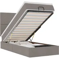 vidaXL Ottoman bed met matras en LED's 100x200cm stof taupe