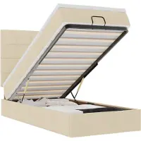vidaXL Ottoman bed met matras 80x200cm stof crèmekleurig