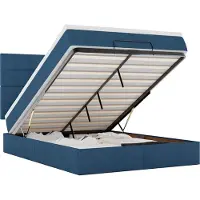 vidaXL Ottoman bed met matras 140x200cm stof blauw