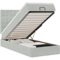 vidaXL Ottoman bed met matrassen 90x200cm fluweel lichtgrijs