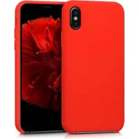 Kwmobile telefoonhoesje geschikt voor Apple iPhone X - Hoesje met siliconen coating - Smartphone case in rood