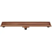 Guido Gusto Copper RVS Douchegoot compleet met flens 100x7x6,7cm gesloten rooster