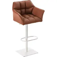 CLP Barkruk Damas W1 - Kunstleer, wit frame - Lichtbruin