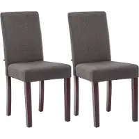 CLP Ina Set van 2 Eetkamerstoelen - Zonder armleuning - Hout - Stof - donkergrijs cappuccino