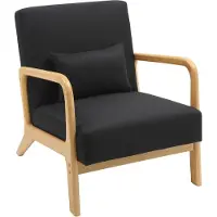 CLP Fauteuil Hibbing - Met armleuning volwassen - Relax - Design - Landelijk - Stof - zwart