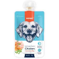 WANPY - Smakelijke vleespasta met Kip Wortel & Erwt - Voordeelpack 10 Stuks - Hondensnack