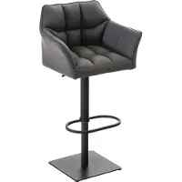 CLP Barkruk Damas B1 - Kunstleer, zwart frame - Grijs