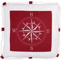 Clayre & Eef Sierkussen 40x40 cm Wit Rood Stof Kussenhoes met Kussenvulling